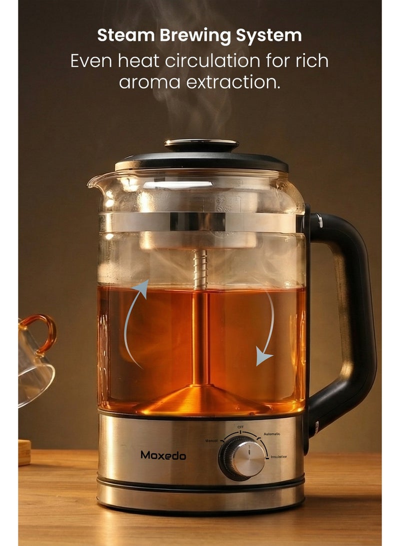 Moxedo Aeris Steam Tea Brewer Precision Steam Brewing 1.5L Capacity, BPA Free, 3 Control Modes, Smart Control Dial with Stainless Steel Tea Filter for Pure Tea Flavor - Image 3